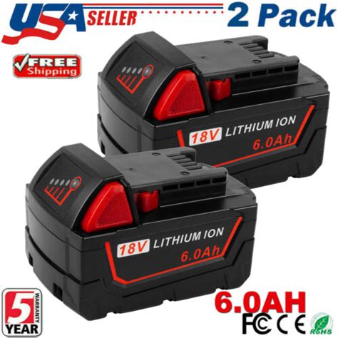 2 PACK For Milwaukee M18 Lithium XC 6.0 AH Extended India | Ubuy