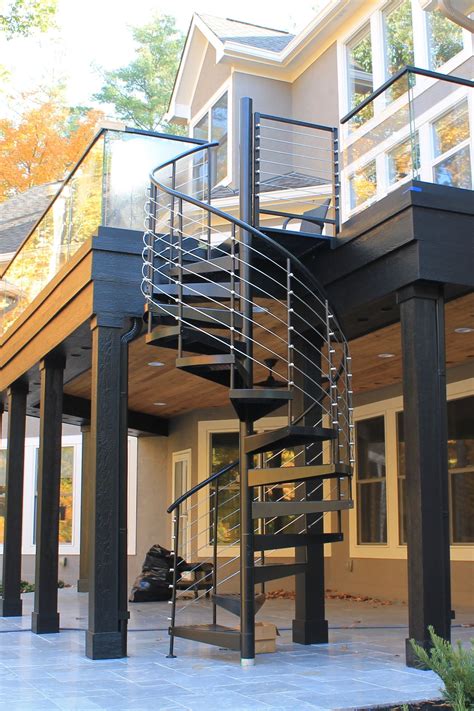 Custom outdoor living pergola spiral staircase iron railing – Artofit