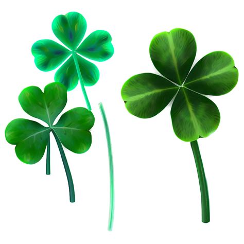 Download Four Leaf Clover Set Png Dwv | Wallpapers.com