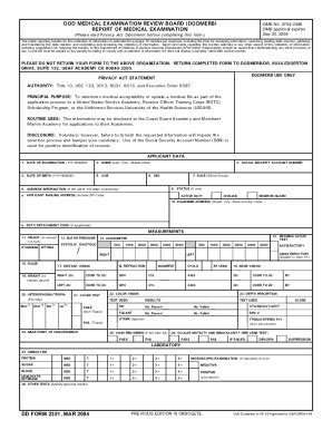 Fillable Online Fillable DOD MEDICAL EXAMINATION REVIEW BOARD (DODMERB ...