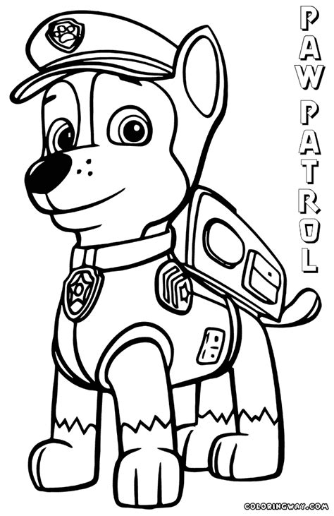 paw patrol movie chase coloring page