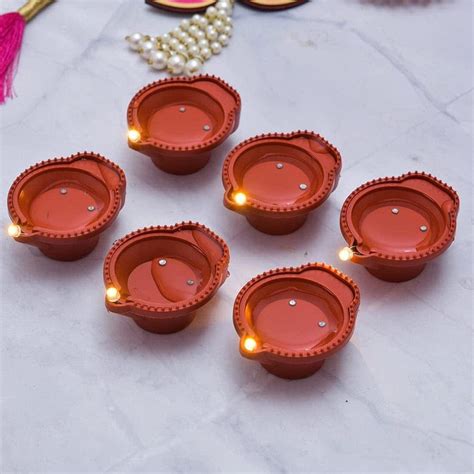 Buy Water Sensor Electric Diya Brown Diya Water Sensing Technology (6 ...