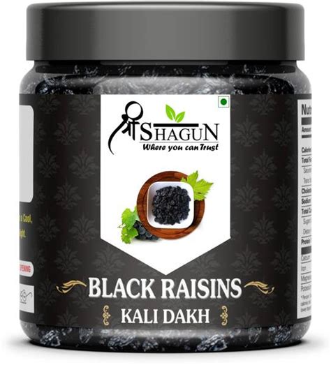 Shagun Premium Afghani Seedless Black Raisins - 500gm (JAR PACK ...