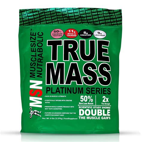MSN TRUE MASS PLATINUM SERIES(6lbs) Weight gainer (strawberry) : Amazon ...