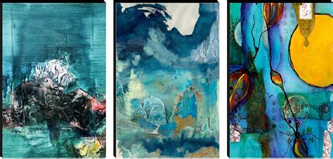 SAF paintings Set of 3 Abstract Large Embossed MDF Framed Panel ...