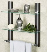 Image result for Wood and Glass Bathroom Shelves