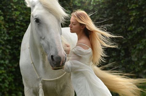 Girl With White Horse 5k Wallpaper,HD Girls Wallpapers,4k Wallpapers ...