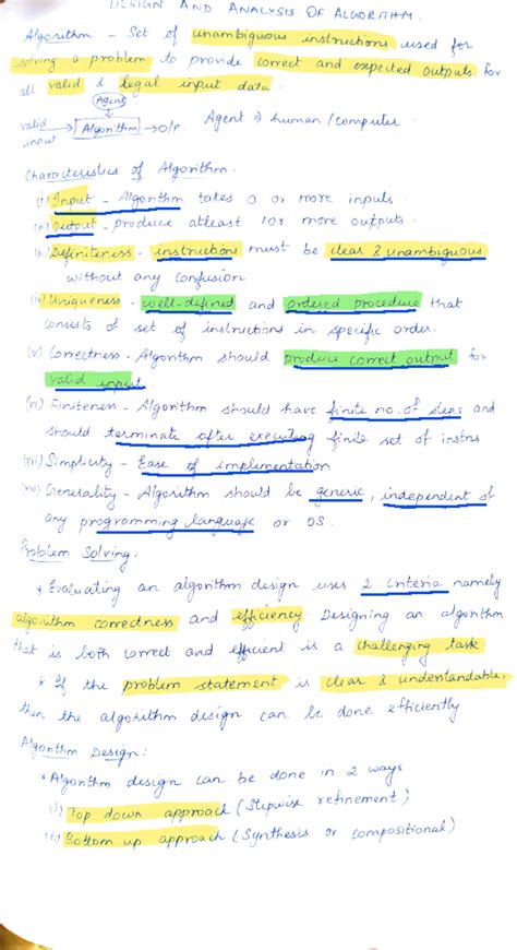 DAA Notes UNIT 1 - Design and Analysis of Algorithms - Studocu