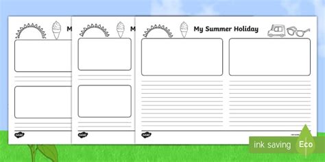 My Summer Holiday Storyboard Template - Blank Story Board