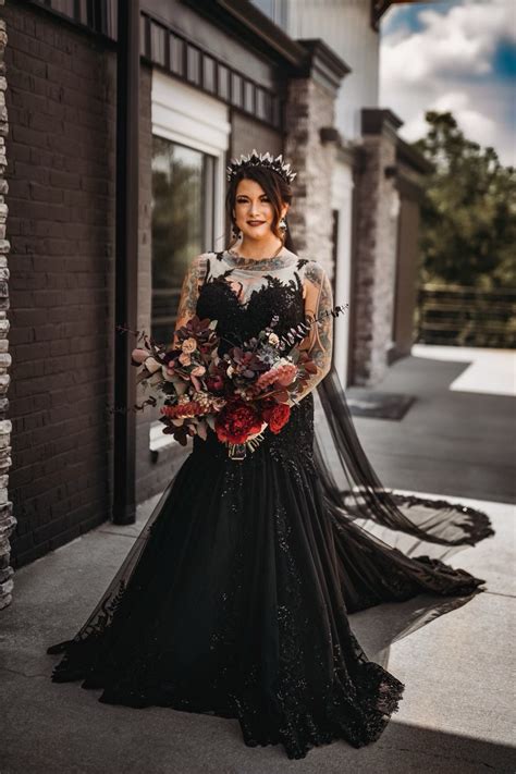 Black Wedding Dress,gothic Wedding Dress,mermaid Black Dress,a-line Wedding Dress,black Lace ...
