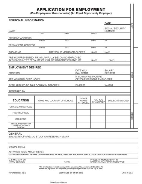 Image result for Sample Job Application Form