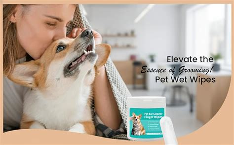 Mloowa Dog Ear Wipes Finger for Dogs Cats 50 Pcs Dog Ear Cleaner Reduce ...