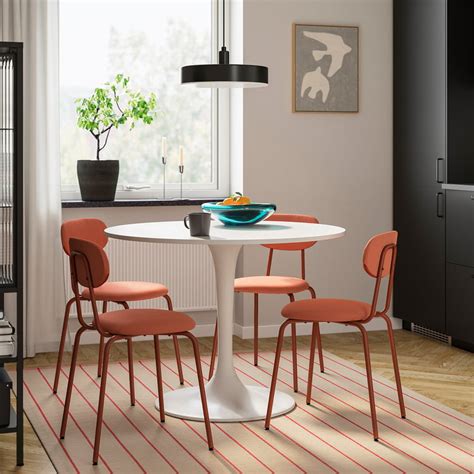 DOCKSTA / SANDSBERG table and 4 chairs, white/Remmarn red-brown, 103 cm ...