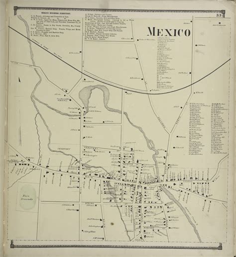 Mexico Village - Mexico, New York 1867 - Old Town Map Reprint - Oswego ...