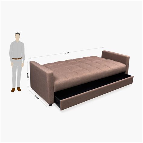 Buy Avellino Sofa Bed Brown - 89 x 90 x 214 cm from Home Centre at just ...