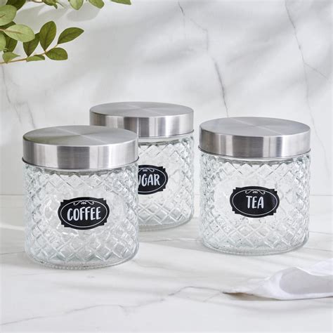 Buy Louvre Set of 3 Arcade Glass Storage Jar - 700ml from Home Centre ...