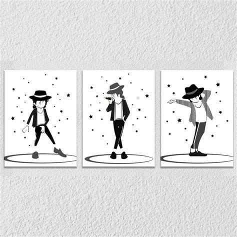 Cartoon Art Of Michael Jackson, Set Of 3 – Myindianthings