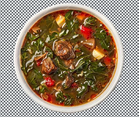 Premium PSD | Tasty cassava leaf soup isolated on transparent background