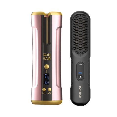 Tash Hair Twirl Automatic Cordless Hair Curler (Blush) & Glide Hair ...