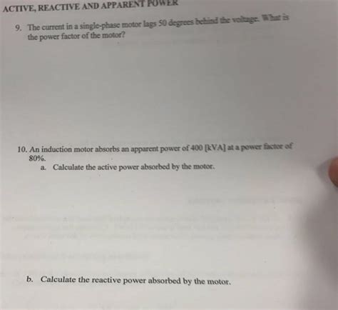Image result for Active Power Reactive Power Apparent Power Problem Questions