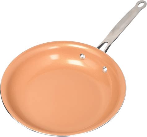 red copper frying pan