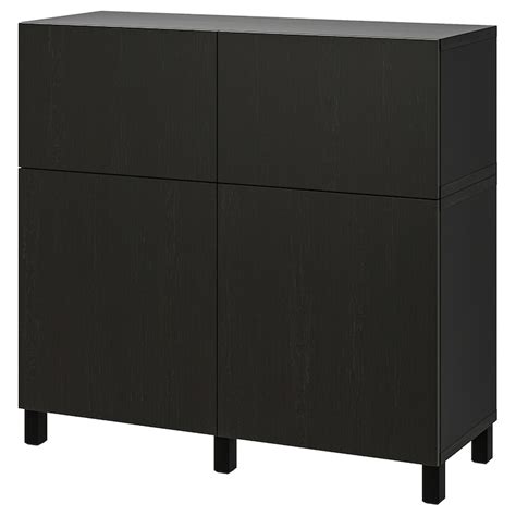 BESTÅ storage combination w doors/drawers, black-brown/Lappviken ...