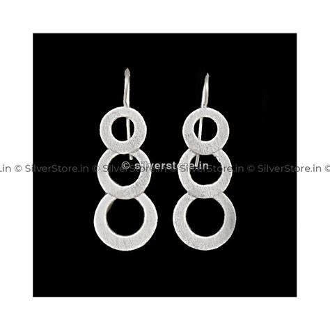 Silver Multi Circle Link Chain Dangle Earrings – SilverStore.in