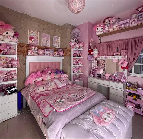 My Melody Room Decor: Pink and White Hello Kitty Bedroom