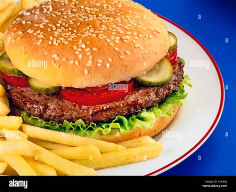 HAMBURGER AND FRIES Stock Photo - Alamy
