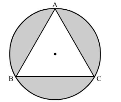In the following figure, an equilateral triangle ABC of side 6 cm has ...