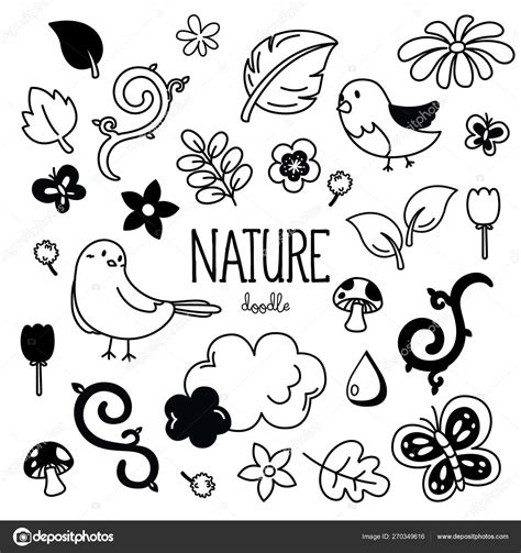 Hand Drawing Styles Nature Doodle Nature Stock Vector Image by ©wasaneap@gmail.com #270349616