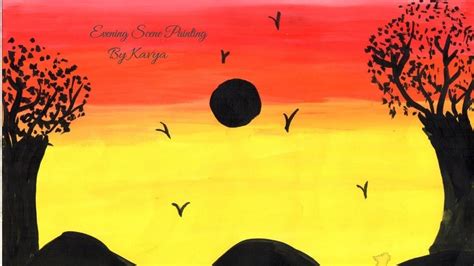 draw a picture a evening scene and tell speacility of evening scene ...