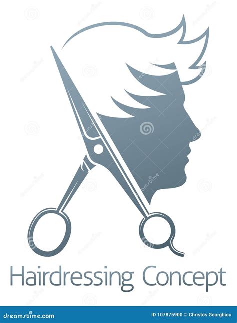 Male Hairdresser Hair Salon Scissors Man Concept Stock Vector ...