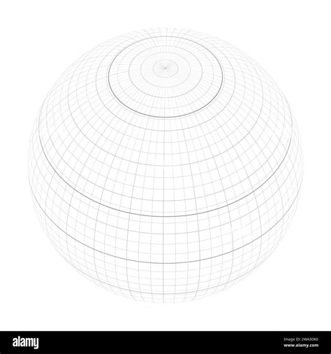Earth planet globe grid of meridians and parallels, or latitude and longitude. Thick marked ...