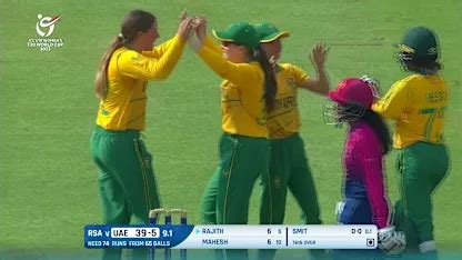 Wicket-Rinitha-Rajith-South-Africa-U19s-Women v UAE-U19s-Women ICC U19W ...