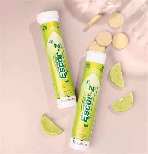 Escor-Z Effervescent Tablets | Natural Vitamin C | Lime & Lemon Flavour