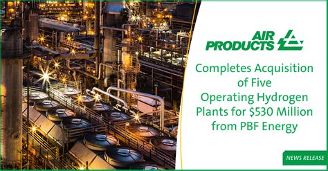 Air Products Completes Acquisition Of Five Operating Hydrogen Plants ...