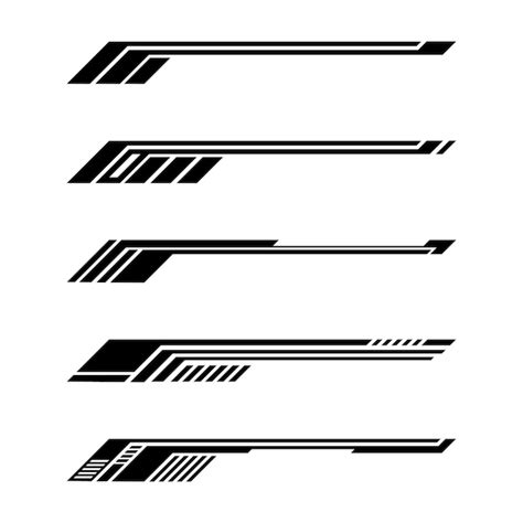 Set of racing style car body wrap vinyl decals | Premium Vector