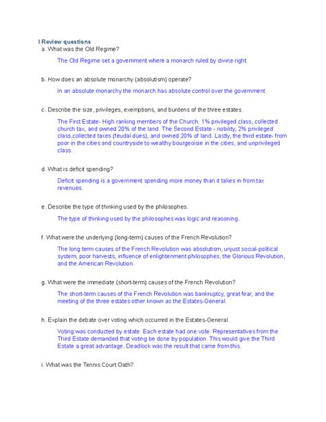 AP Euro - Unit 1 Review: Key Questions & Concepts for Exam Prep - Studocu