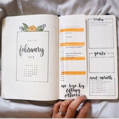 bujo monthly calendar