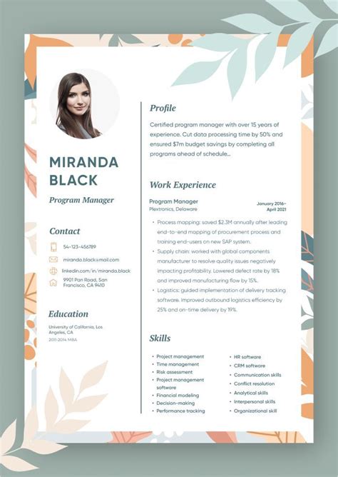 Image result for Program Manager Resume Sample