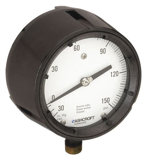 ASHCROFT, 0 psi to 150 psi, White, Process Compound Gauge - 5RXY6 ...