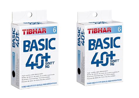 Tibhar Table Tennis Balls Basic ★★ 40+ SYNTT NG (2 Packs (Each Pack has ...