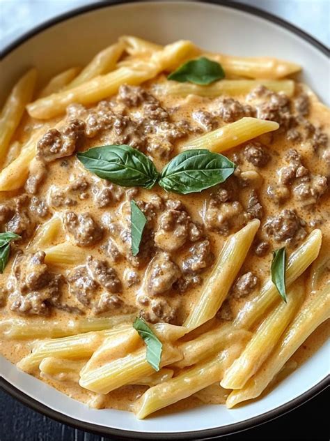 High Protein Creamy Beef Pasta