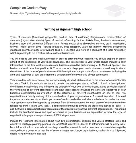 Image result for Examples Writing Assignment