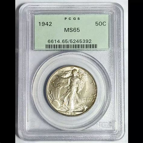 1942 Walking Liberty Half Dollar PCGS MS-65 - OLD GREEN HOLDER - OGH ...