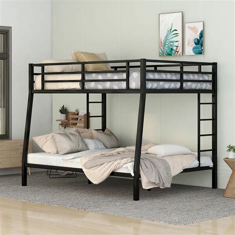 Amazon.com: Bellemave Bunk Bed Full Over Queen, Heavy Duty Metal Bunk ...