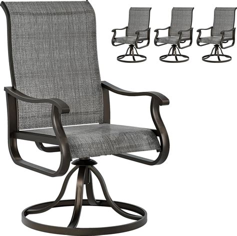 Amazon.com: UDPATIO Patio Swivel Dining Chairs Set of 4, Outdoor Swivel ...