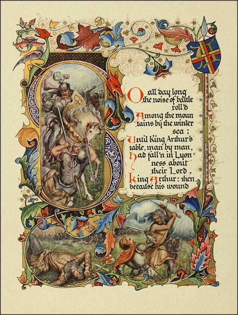 Morte D'Arthur (1912) Alberto Sangorski | Medieval books, Illumination art, Illustrated manuscript