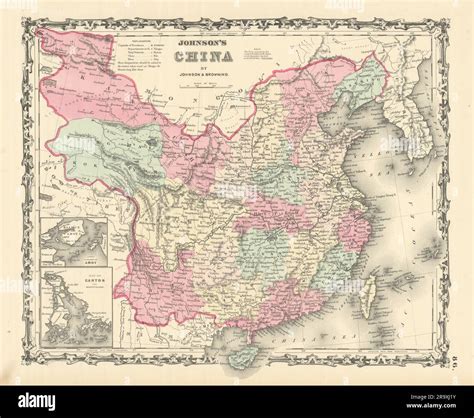 Johnson's China. Amoy Xiamen Harbor. Canton Hong Kong Macao 1861 old ...